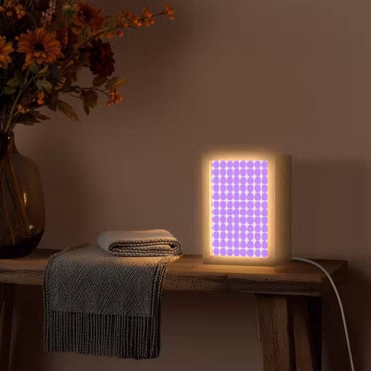 Gepersonaliseerde Lightbox - Paars - Geometrisch - Stippen - Polka Dot - Patroon — 3
