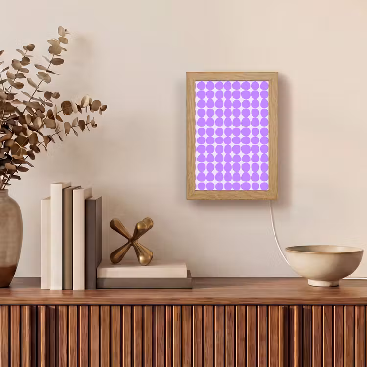Gepersonaliseerde Lightbox - Paars - Geometrisch - Stippen - Polka Dot - Patroon — 4