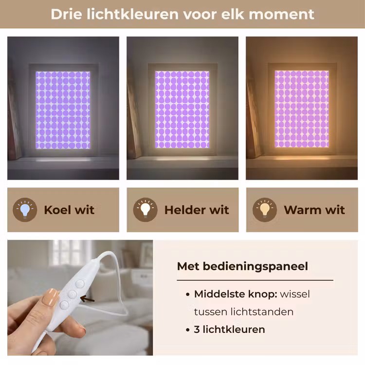 Gepersonaliseerde Lightbox - Paars - Geometrisch - Stippen - Polka Dot - Patroon — 6