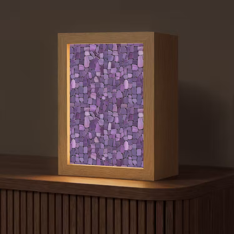 Gepersonaliseerde Lightbox - Paars - Mozaïek - Scherven - Steen - Patroon — 1