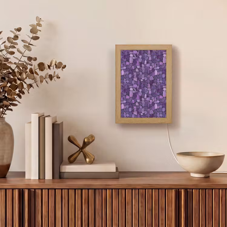 Gepersonaliseerde Lightbox - Paars - Mozaïek - Scherven - Steen - Patroon — 4