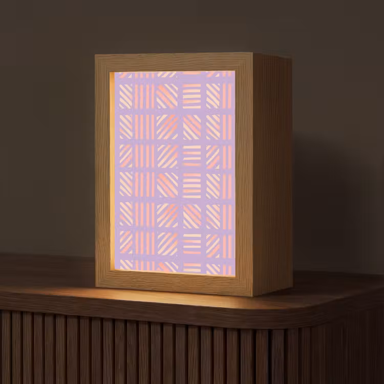 Gepersonaliseerde Lightbox - Paars - Roze - Geometrisch - Strepen - Blokken - Patroon — 1