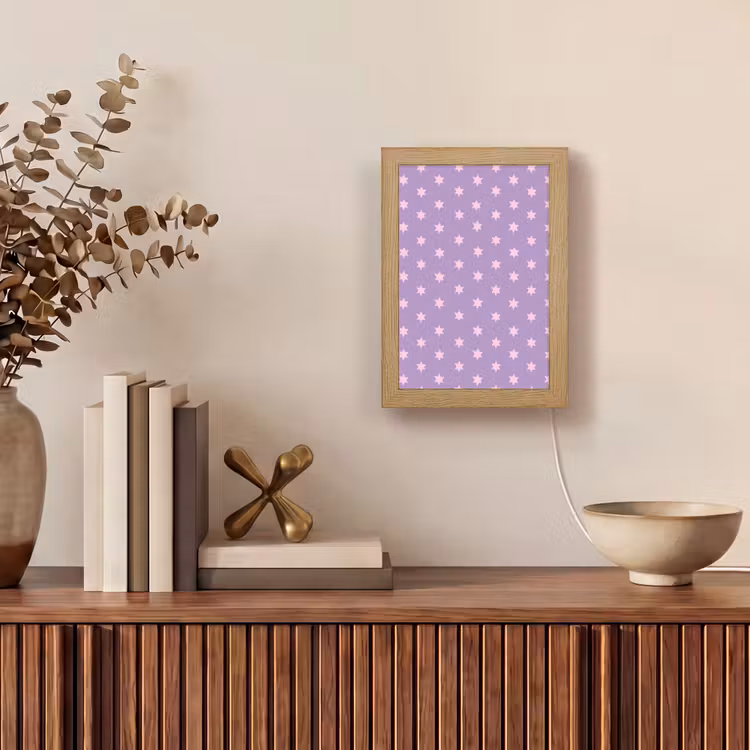 Gepersonaliseerde Lightbox - Paars - Roze - Sterren - Geometrisch - Patroon — 4