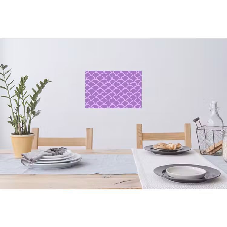 Muursticker - Paars - Schubber - Schelpen - Handgetekend - Patroon — 3