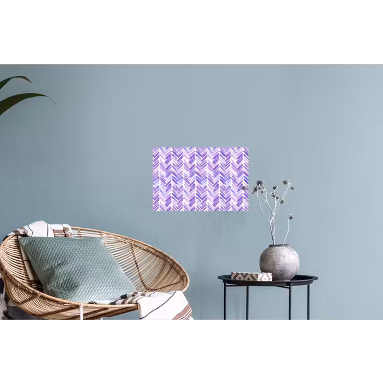 Muursticker - Paars - Visgraat - Aquarel - Penseelstreken - Patroon — 4