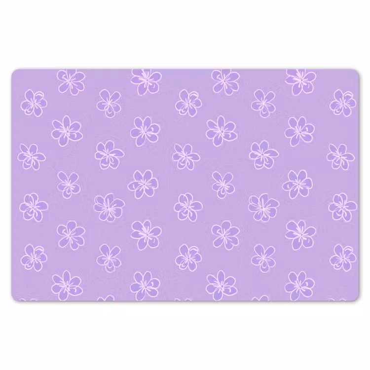 Placemat - 6 stuks - Lila - Botanisch - Bloemen - Handgetekend - Patroon — 7