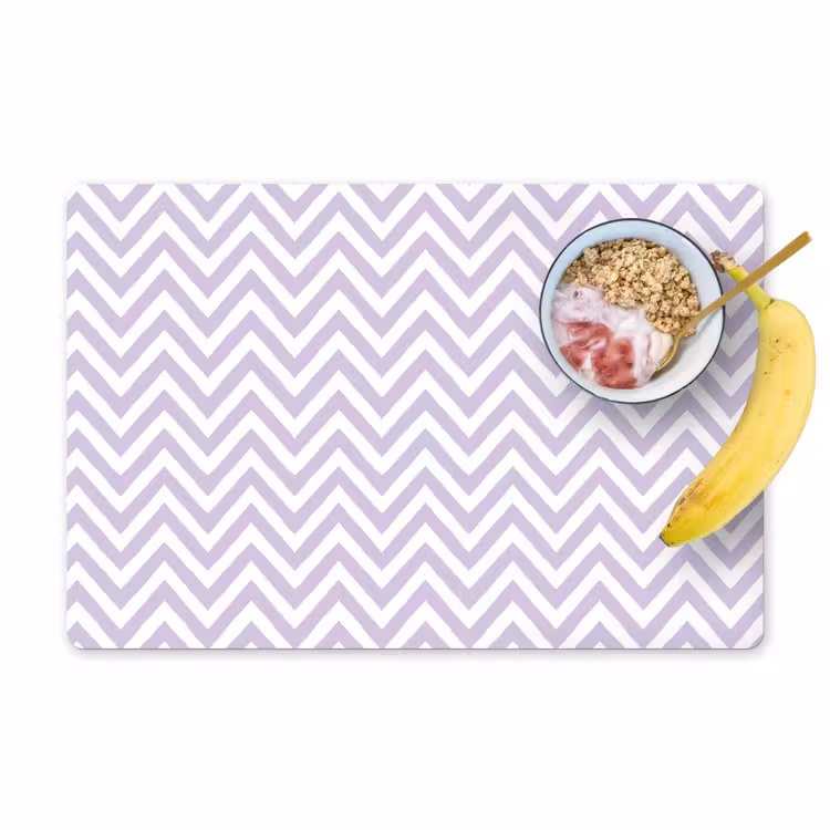 Placemat - 6 stuks - Lila - Geometrisch - Chevron - Zigzag - Patroon — 1