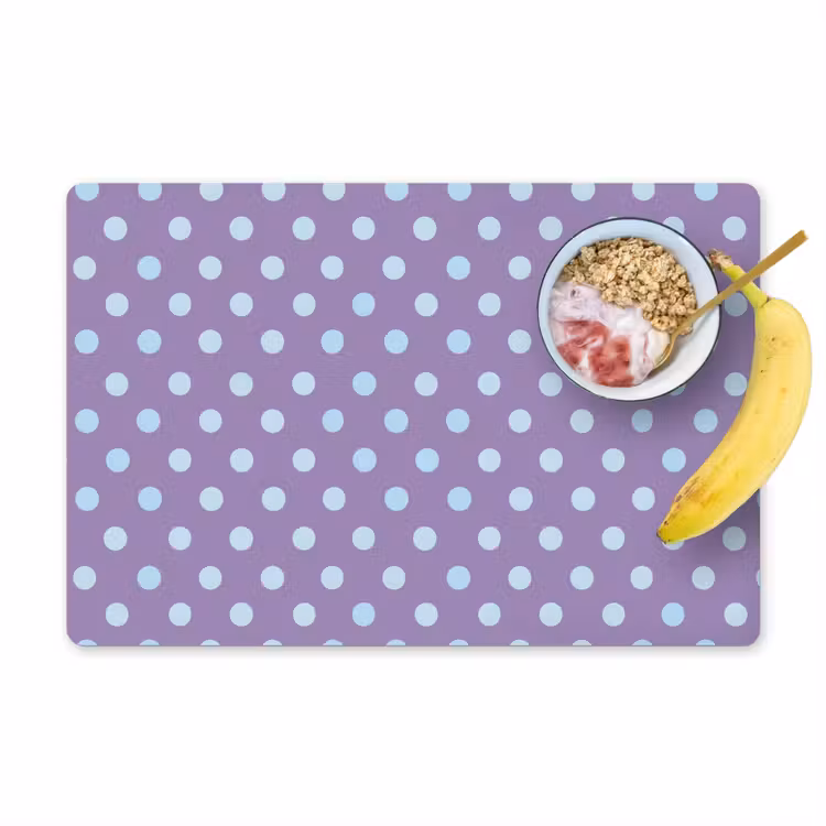 Placemat - 6 stuks - Paars - Blauw - Geometrisch - Stippen - Polka Dot - Patroon — 1