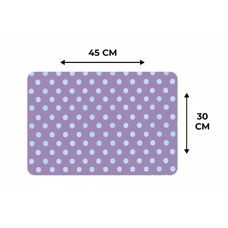Placemat - 6 stuks - Paars - Blauw - Geometrisch - Stippen - Polka Dot - Patroon — 3