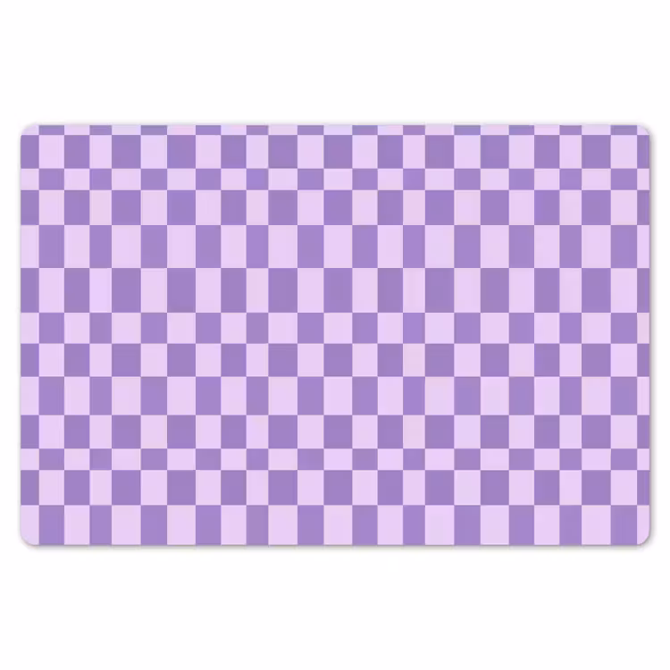 Placemat - 6 stuks - Paars - Geometrisch - Dambord - Blokken - Patroon — 7