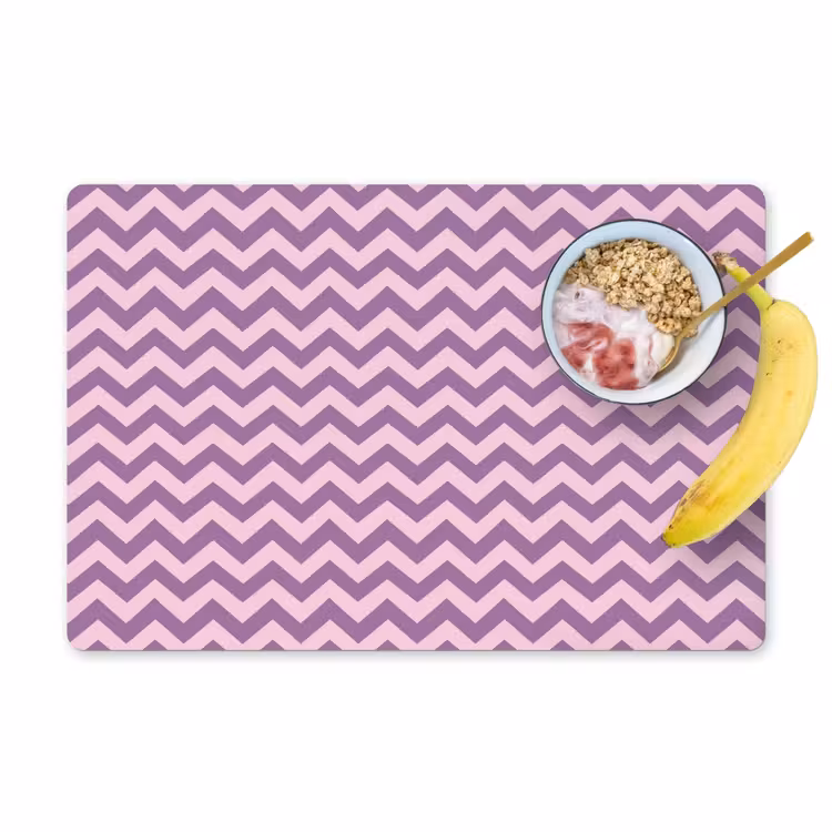 Placemat - 6 stuks - Paars - Roze - Geometrisch - Chevron - Zigzag - Patroon — 1