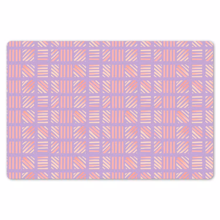 Placemat - 6 stuks - Paars - Roze - Geometrisch - Strepen - Blokken - Patroon — 7