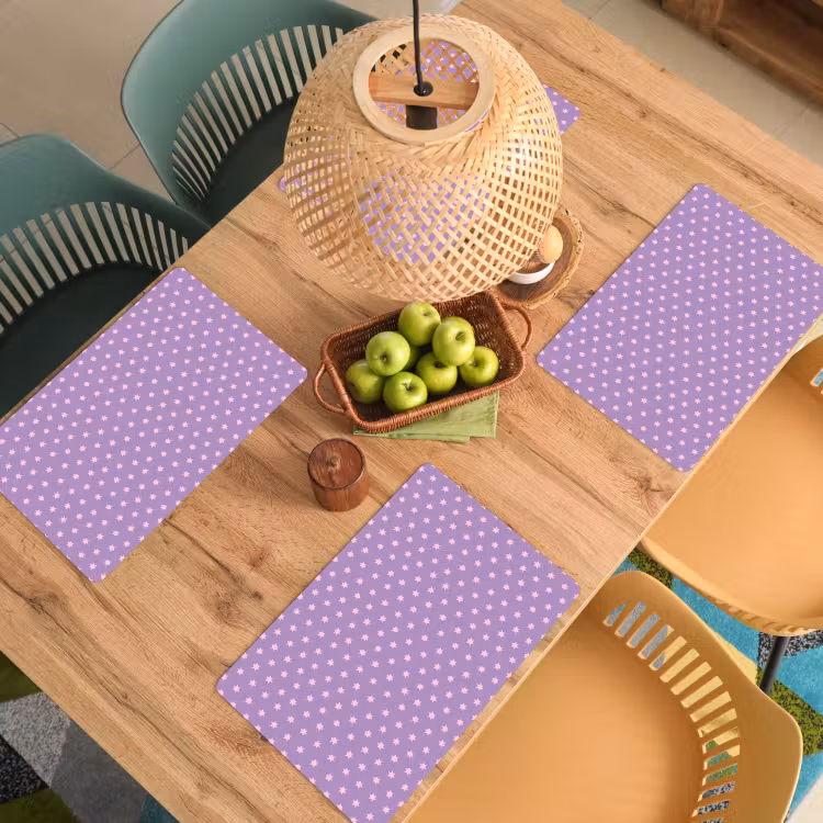 Placemat - 6 stuks - Paars - Roze - Sterren - Geometrisch - Patroon — 6