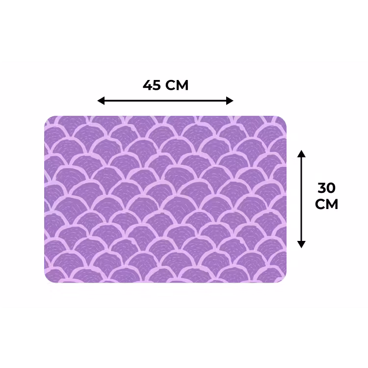 Placemat - 6 stuks - Paars - Schubber - Schelpen - Handgetekend - Patroon — 3