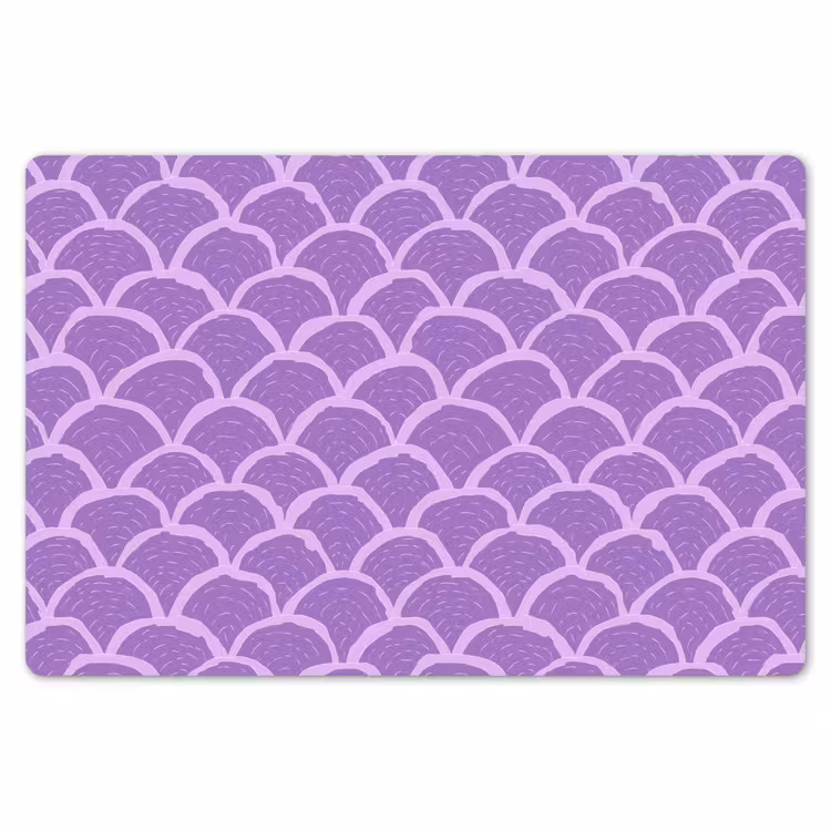 Placemat - 6 stuks - Paars - Schubber - Schelpen - Handgetekend - Patroon — 7