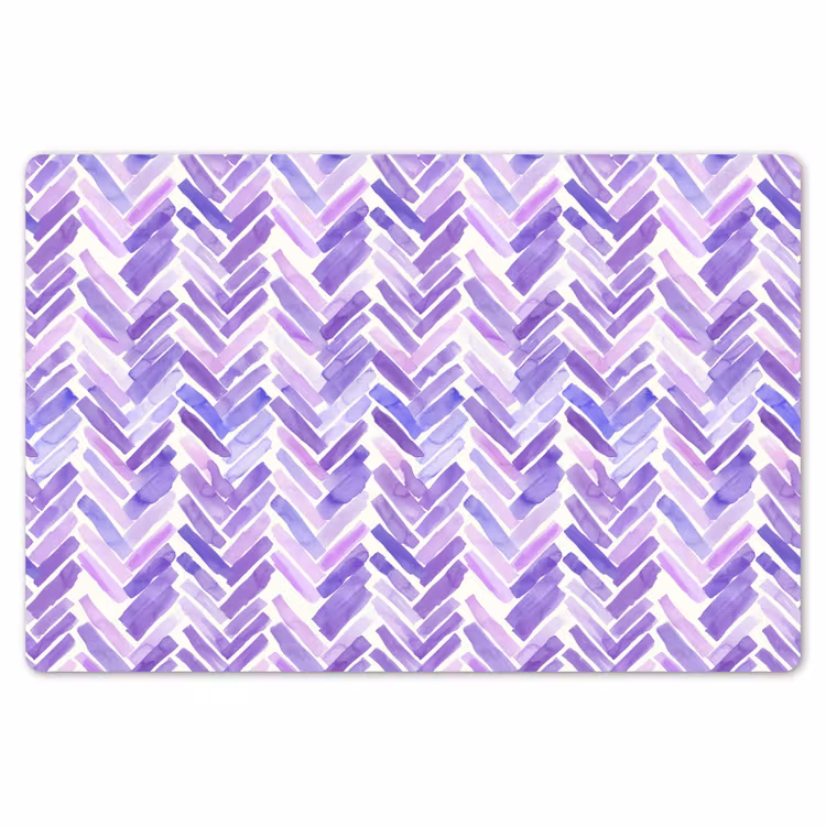 Placemat - 6 stuks - Paars - Visgraat - Aquarel - Penseelstreken - Patroon — 7