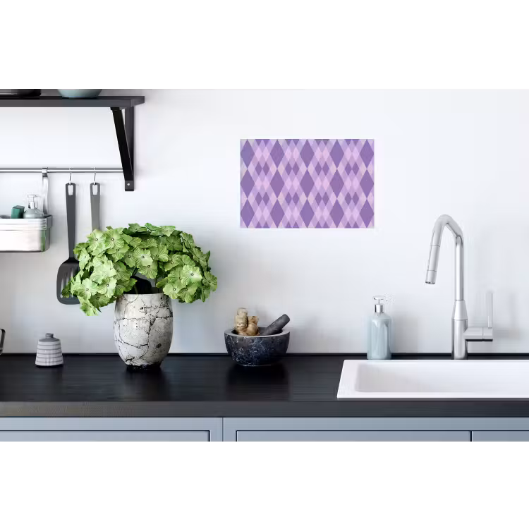 Muursticker - Paars - Geometrisch - Ruiten - Argyle - Patroon — 2