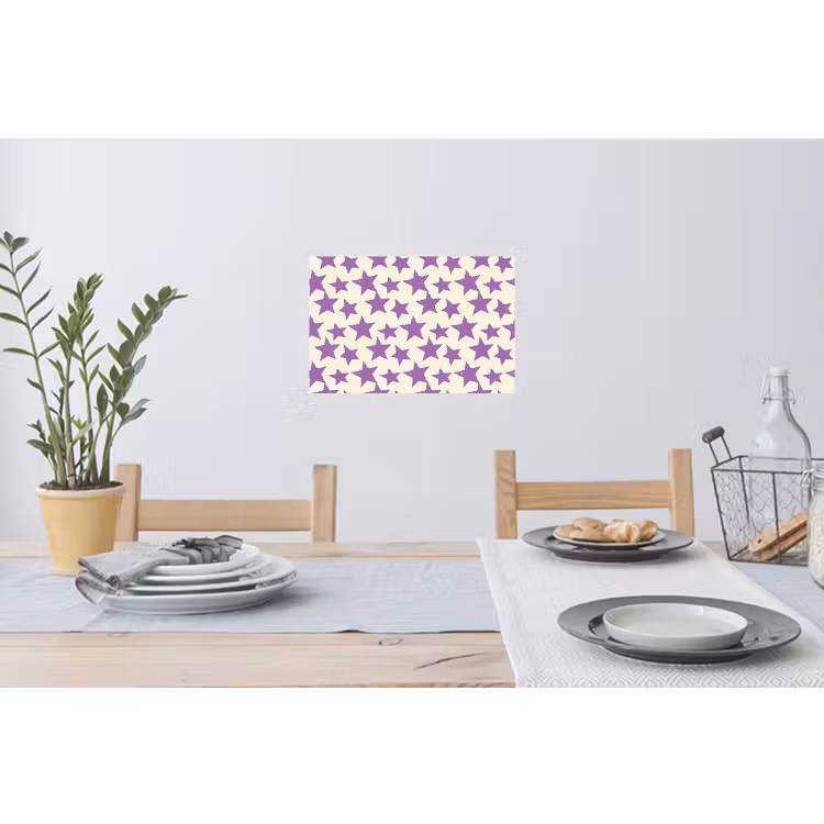 Muursticker - Paars - Geometrisch - Sterren - Stempel - Patroon — 3