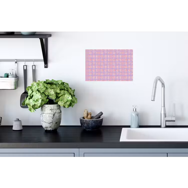 Muursticker - Paars - Roze - Geometrisch - Strepen - Blokken - Patroon — 2