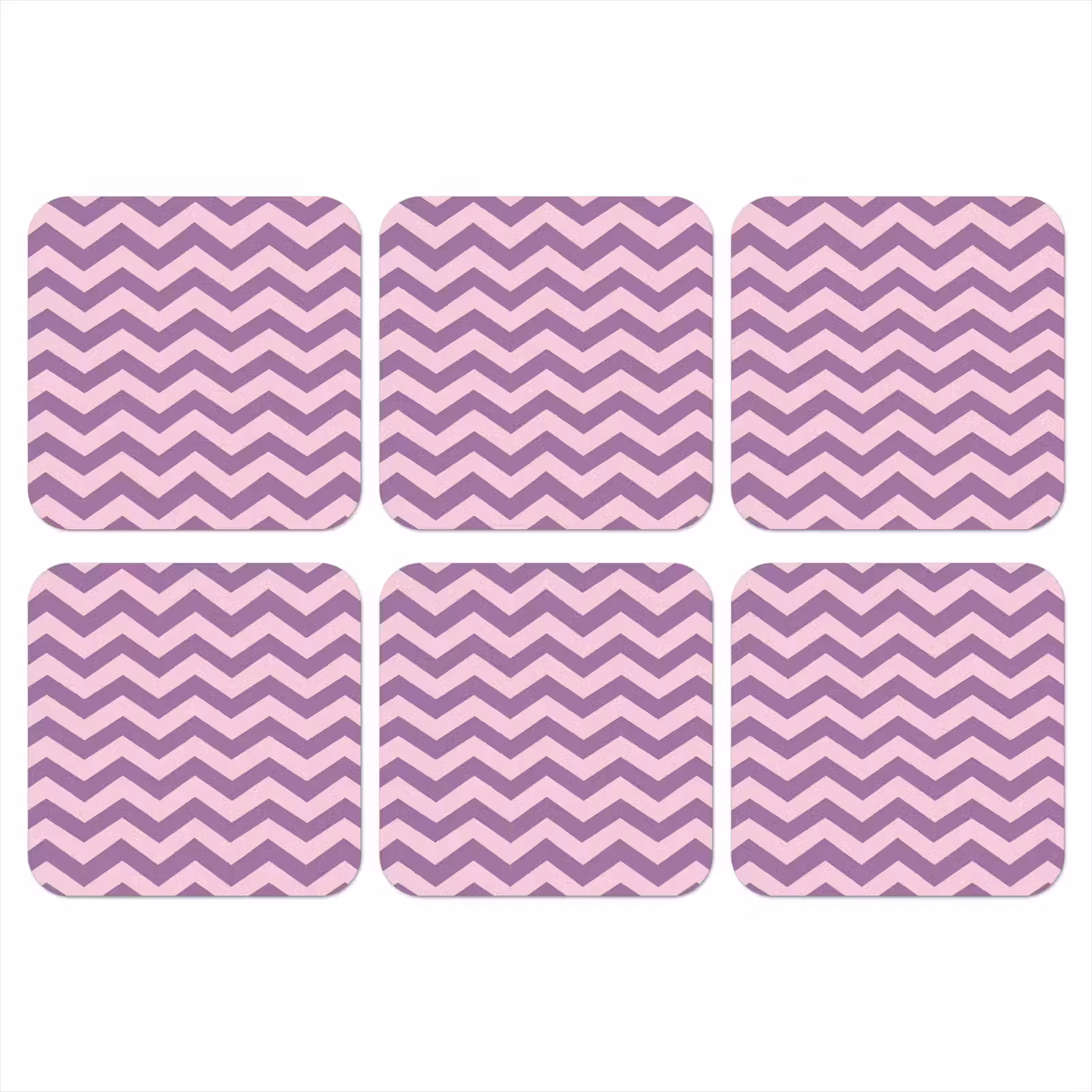 Onderzetter​ - Paars - Roze - Geometrisch - Chevron - Zigzag - Patroon — 1