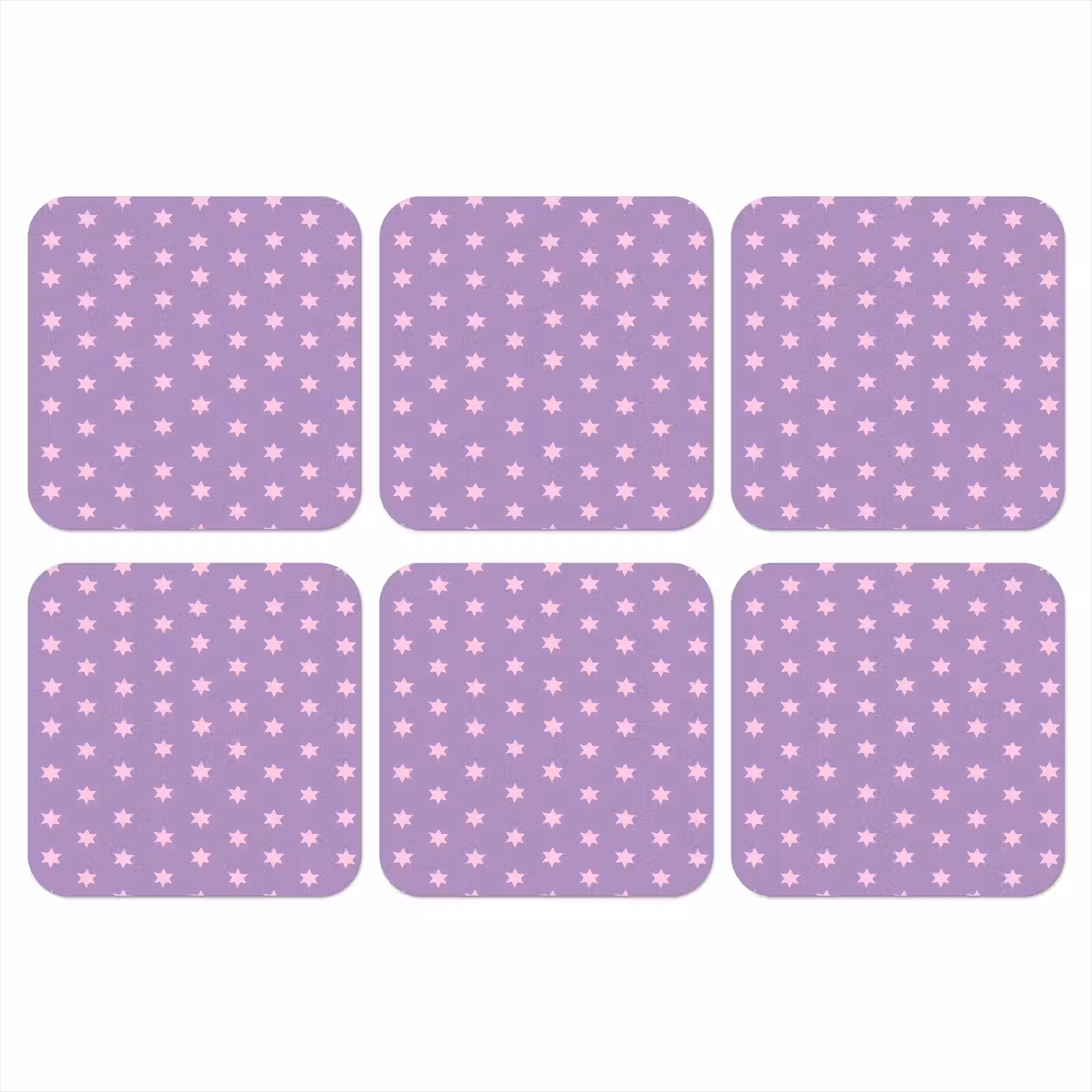 Onderzetter​ - Paars - Roze - Sterren - Geometrisch - Patroon — 1