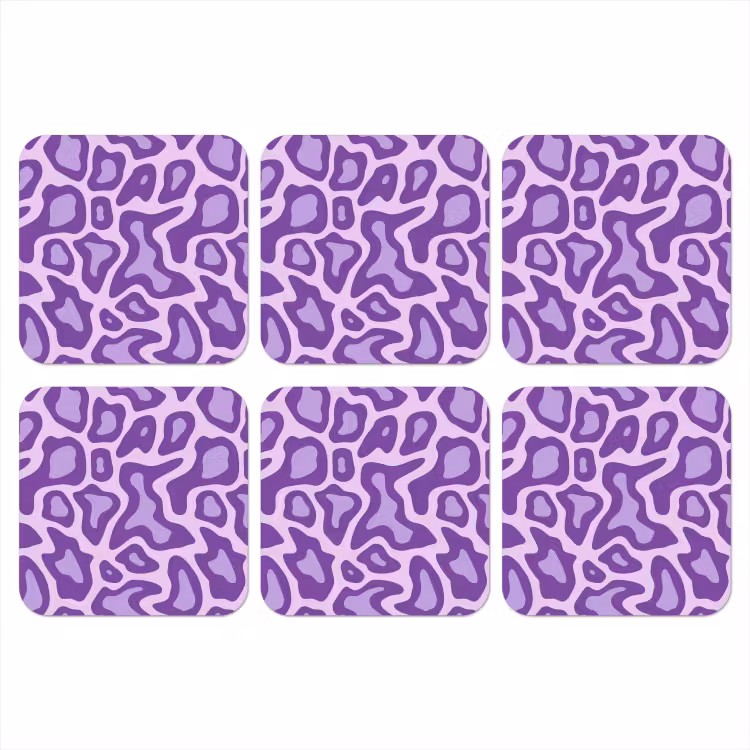 Onderzetter​ - Paars - Abstract - Luipaard - Vlekken - Groovy - Patroon — 1