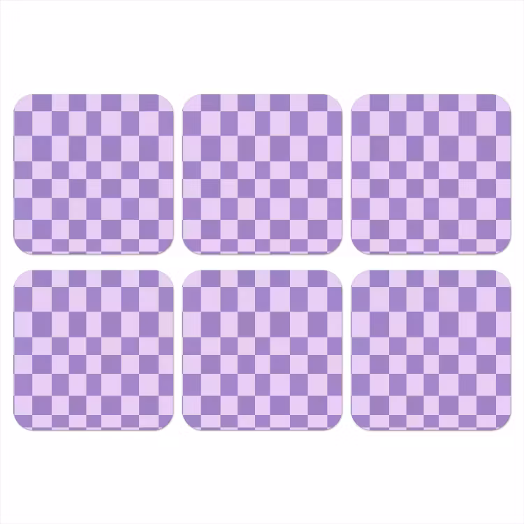 Onderzetter​ - Paars - Geometrisch - Dambord - Blokken - Patroon — 1