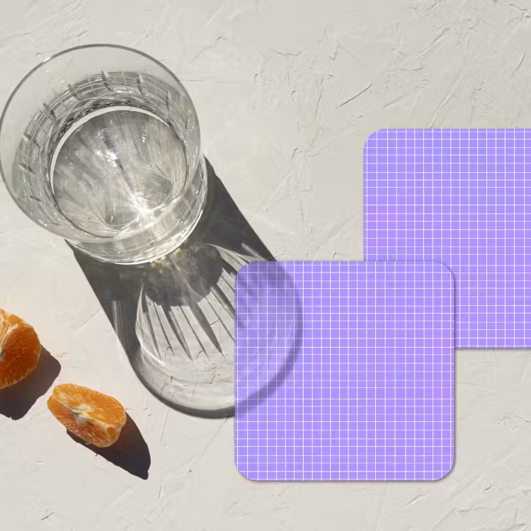 Onderzetter​ - Paars - Geometrisch - Raster - Minimalistisch - Patroon — 2