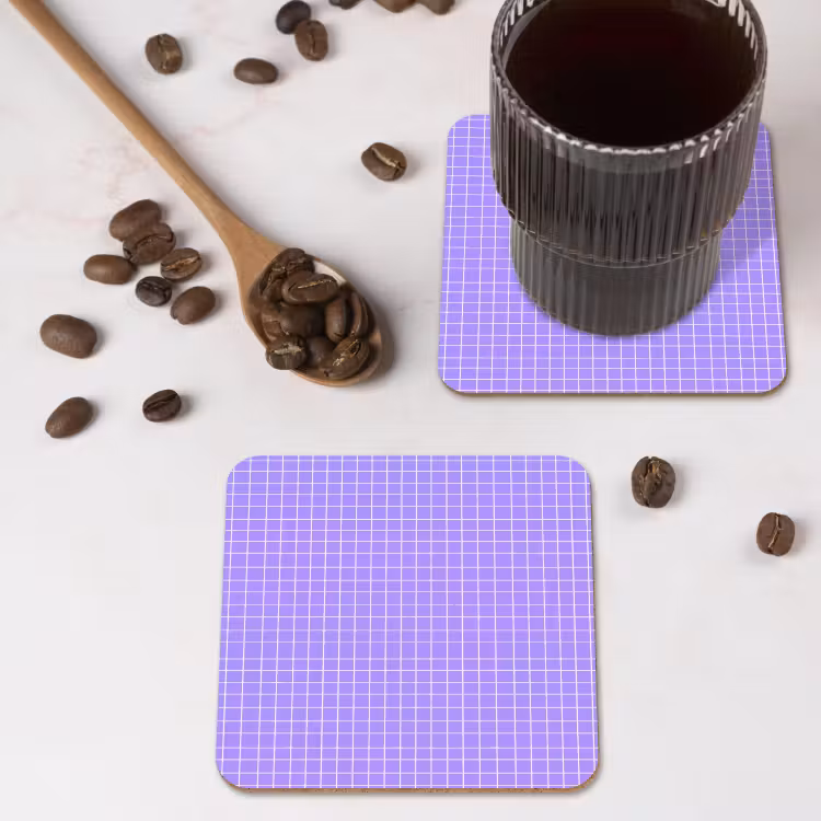 Onderzetter​ - Paars - Geometrisch - Raster - Minimalistisch - Patroon — 4