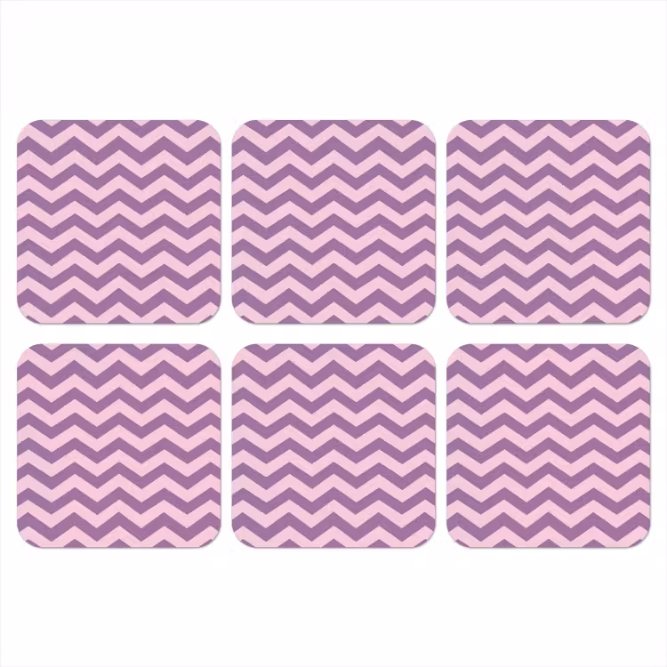Onderzetter​ - Paars - Roze - Geometrisch - Chevron - Zigzag - Patroon — 1