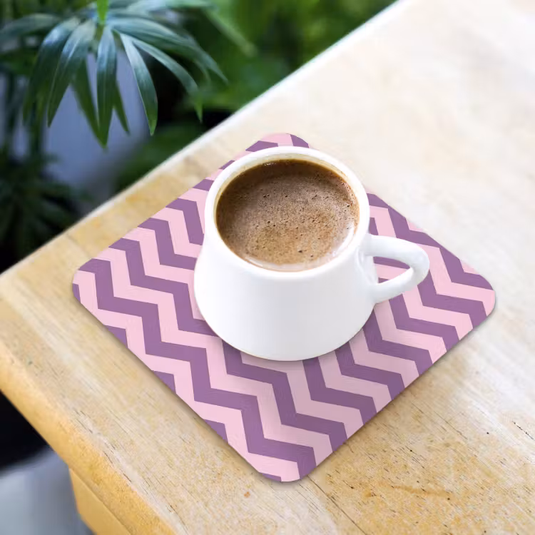 Onderzetter​ - Paars - Roze - Geometrisch - Chevron - Zigzag - Patroon — 3