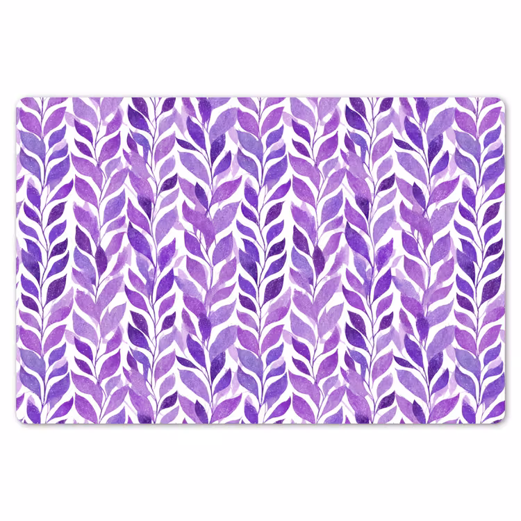 Placemat - 6 stuks - Paars - Botanisch - Bladeren - Aquarel - Takken - Patroon — 7
