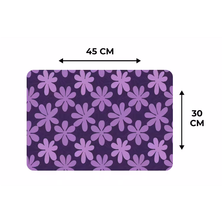 Placemat - 6 stuks - Paars - Botanisch - Bloemen - Retro - Patroon — 3