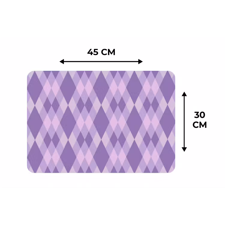 Placemat - 6 stuks - Paars - Geometrisch - Ruiten - Argyle - Patroon — 3