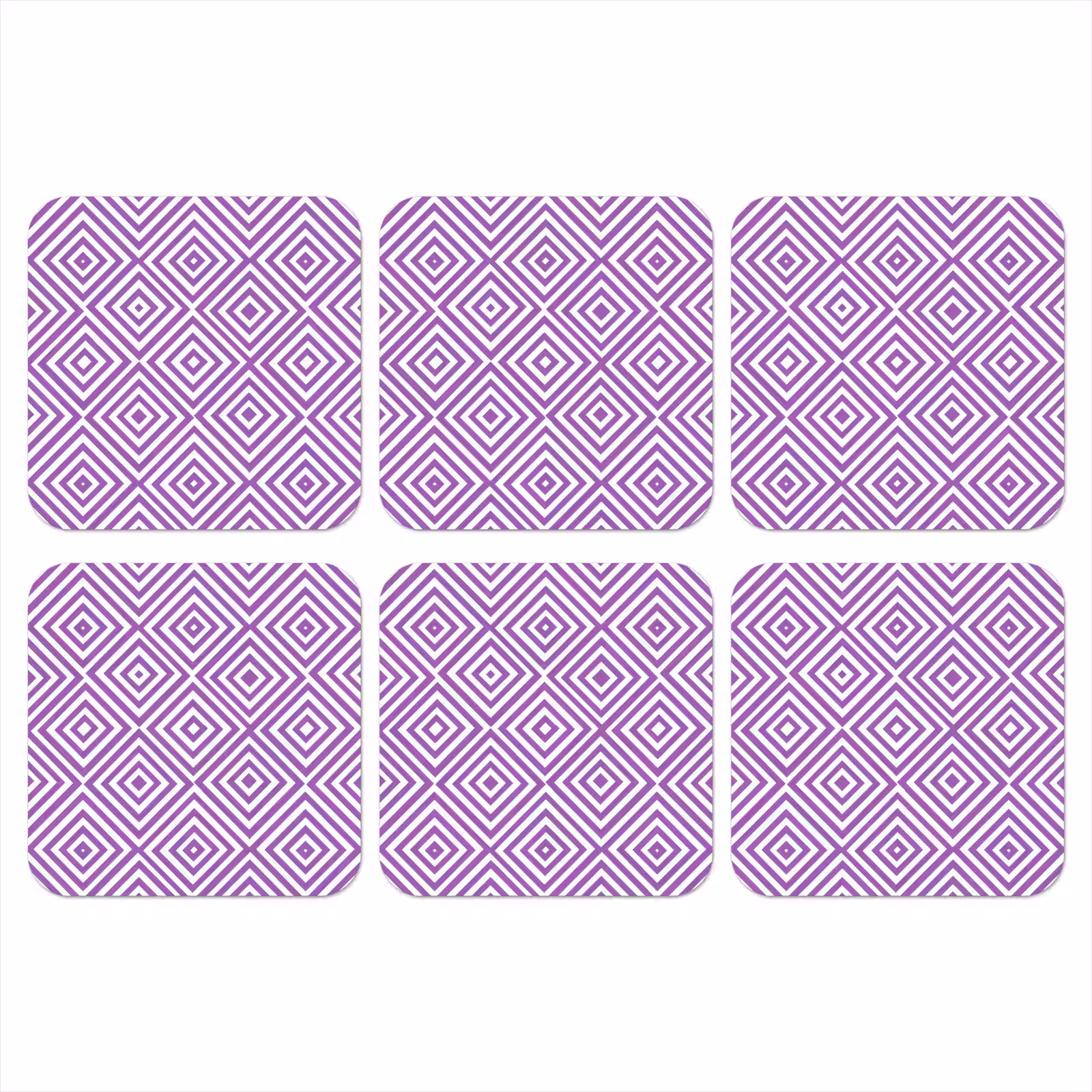 Onderzetter​ - Paars - Geometrisch - Ruiten - Concentrisch - Patroon — 1