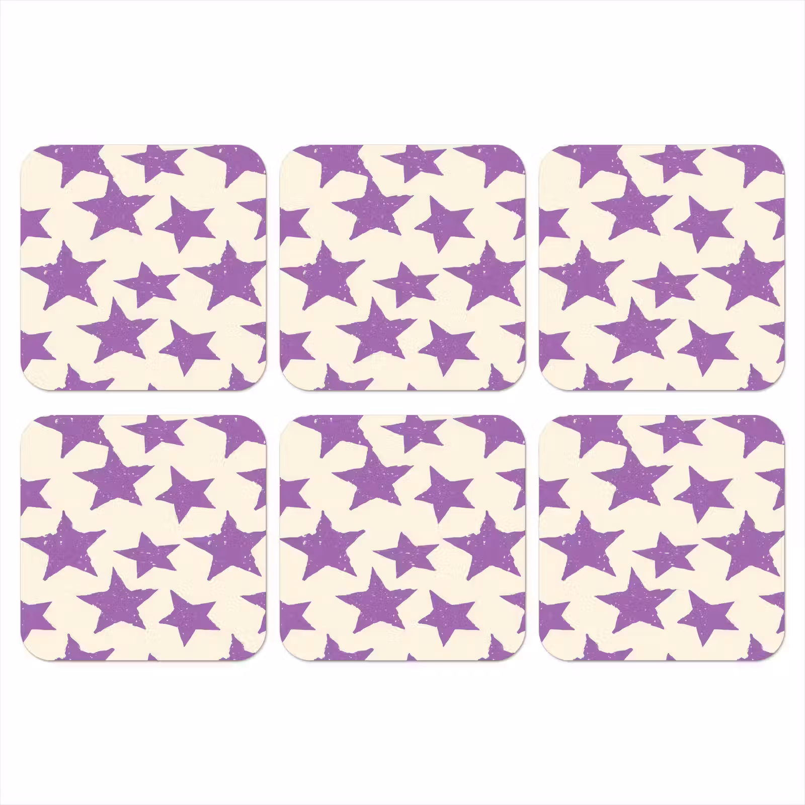 Onderzetter​ - Paars - Geometrisch - Sterren - Stempel - Patroon — 1