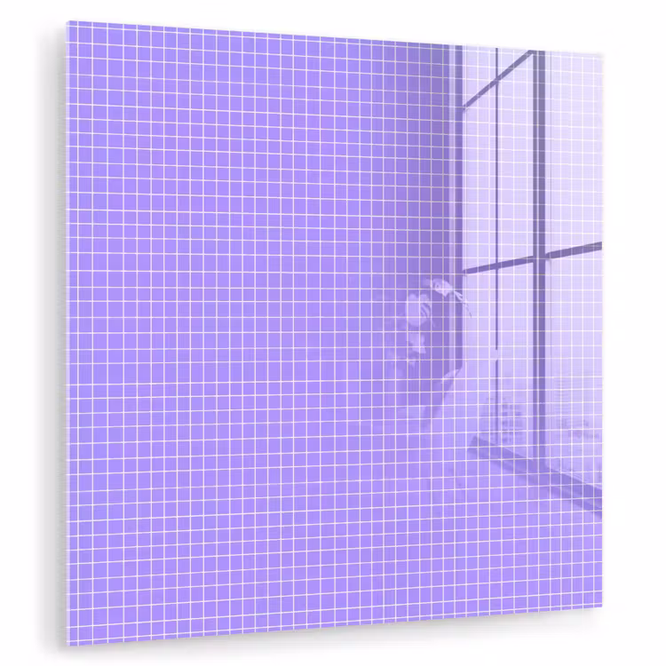 Glas schilderij - Paars - Geometrisch - Raster - Minimalistisch - Patroon — 1