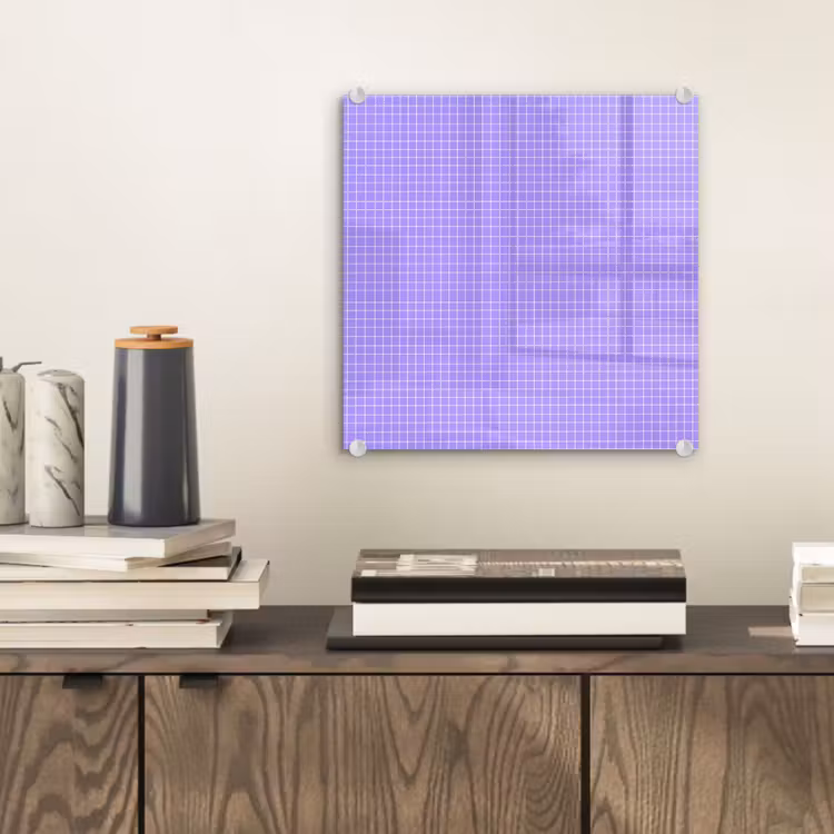 Glas schilderij - Paars - Geometrisch - Raster - Minimalistisch - Patroon — 2