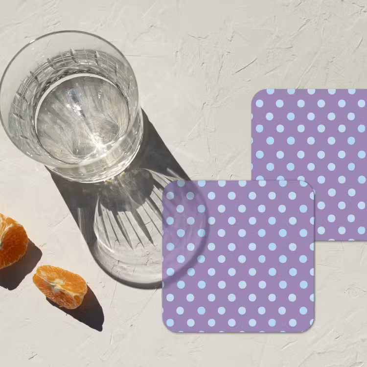 Onderzetter​ - Paars - Blauw - Geometrisch - Stippen - Polka Dot - Patroon — 2