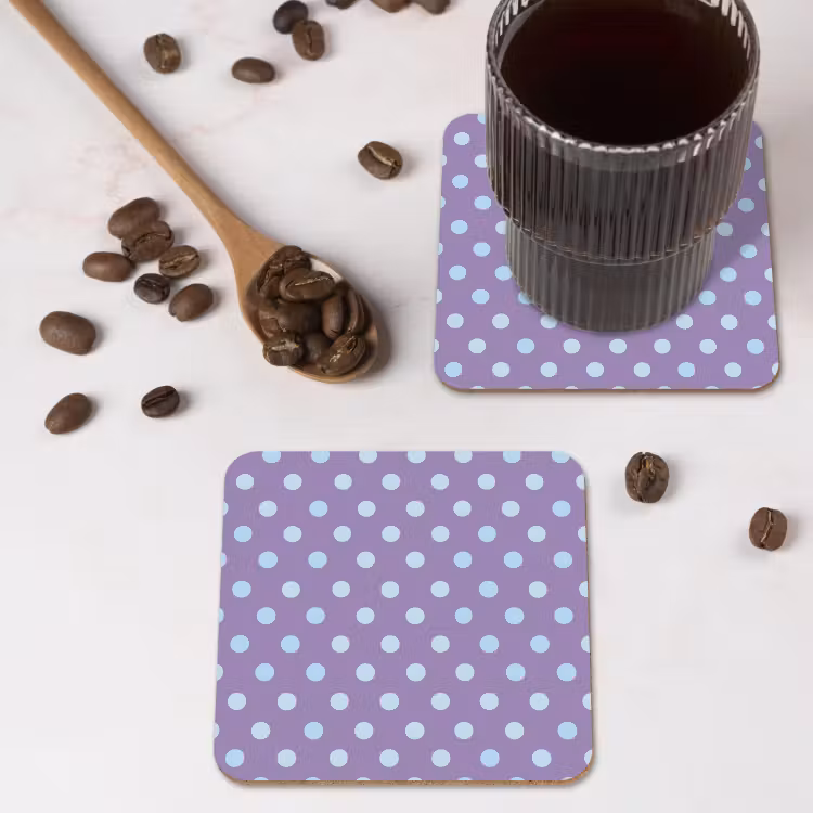Onderzetter​ - Paars - Blauw - Geometrisch - Stippen - Polka Dot - Patroon — 4
