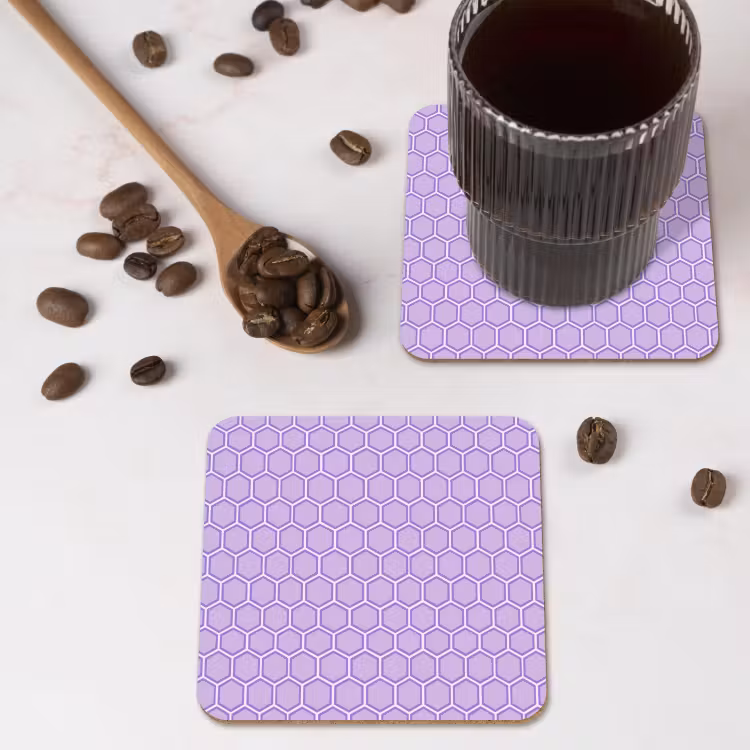 Onderzetter​ - Paars - Geometrisch - Honeycomb - Bijenraat - Patroon — 4