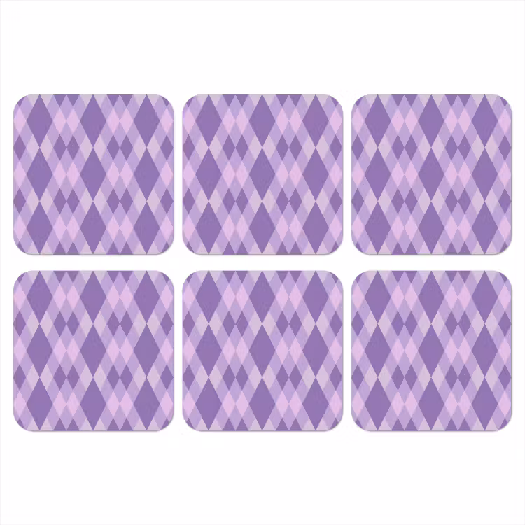 Onderzetter​ - Paars - Geometrisch - Ruiten - Argyle - Patroon — 1