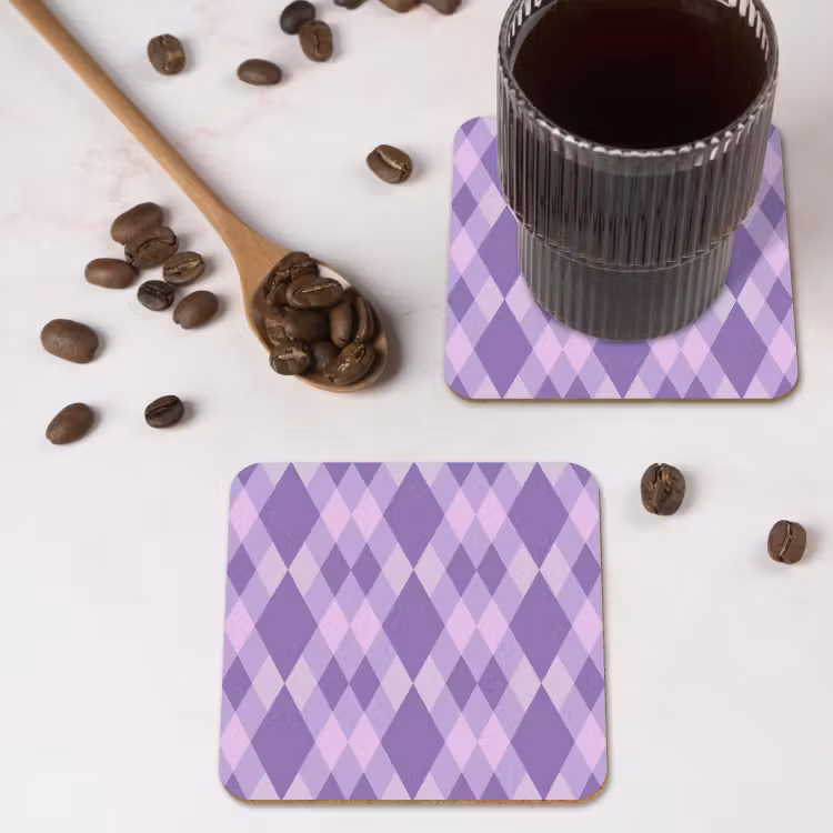 Onderzetter​ - Paars - Geometrisch - Ruiten - Argyle - Patroon — 4
