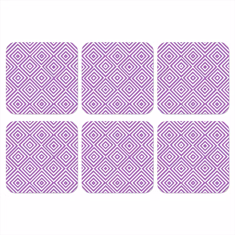 Onderzetter​ - Paars - Geometrisch - Ruiten - Concentrisch - Patroon — 1