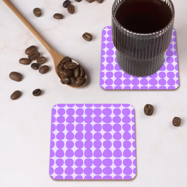 Onderzetter​ - Paars - Geometrisch - Stippen - Polka Dot - Patroon — 4