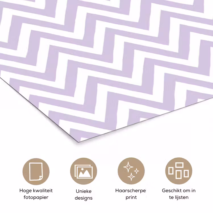 Poster - Lila - Geometrisch - Chevron - Zigzag - Patroon — 5