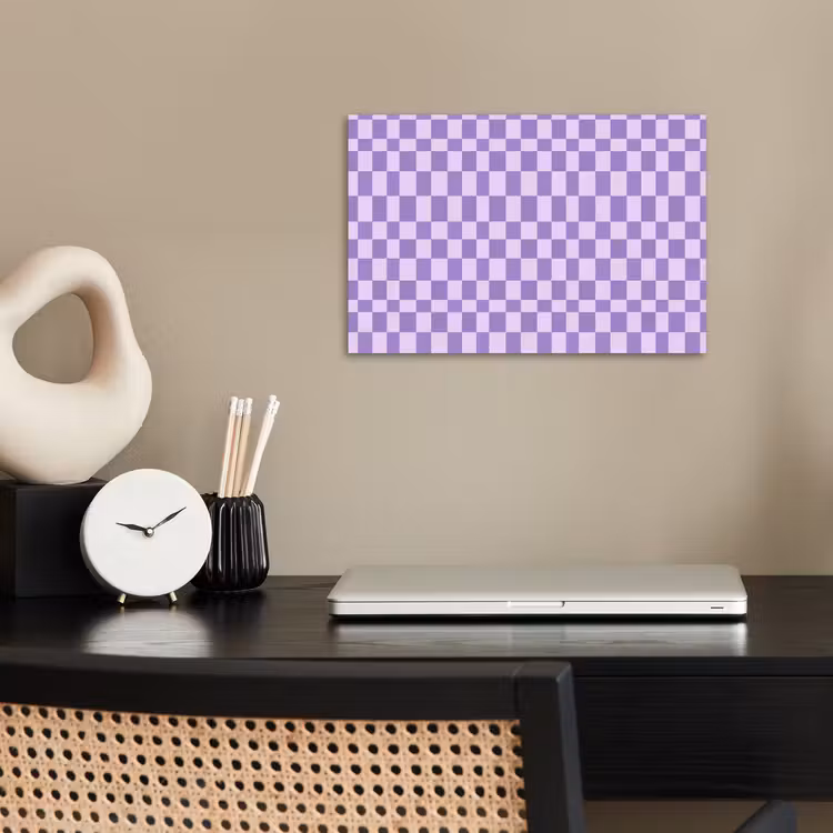 Poster - Paars - Geometrisch - Dambord - Blokken - Patroon — 2