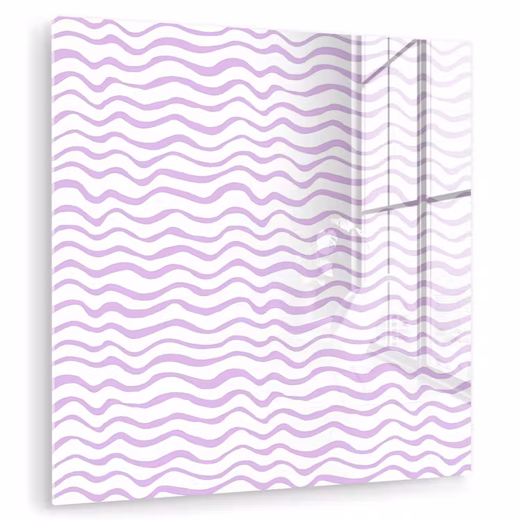 Glas schilderij - Lila - Geometrisch - Golfjes - Lijnen - Patroon — 1