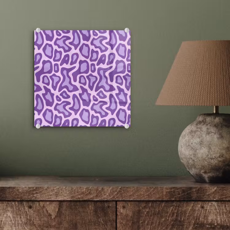 Glas schilderij - Paars - Abstract - Luipaard - Vlekken - Groovy - Patroon — 4