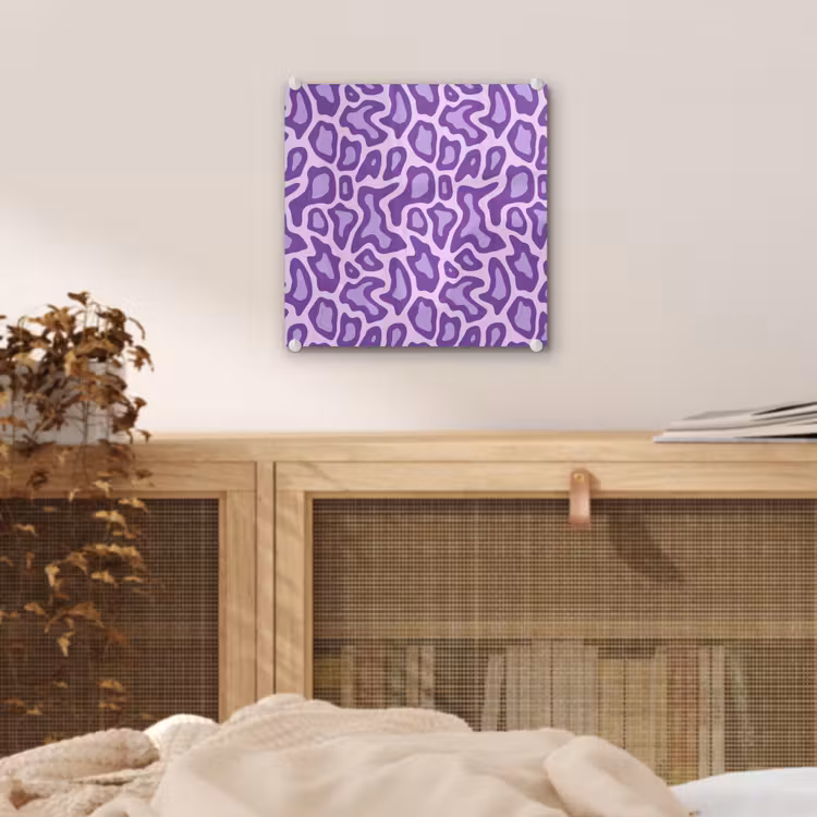 Glas schilderij - Paars - Abstract - Luipaard - Vlekken - Groovy - Patroon — 5